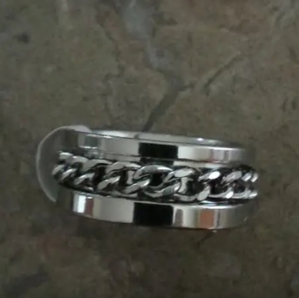 COPY - New 8mm Stainless steel rotating fidget spinner ring size 7 to 12 other …